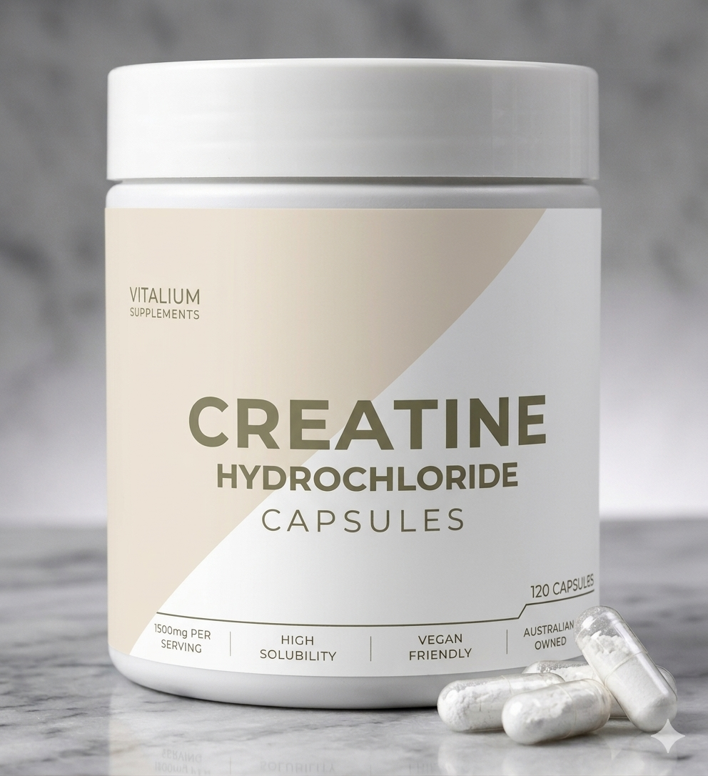 Creatine HCl Capsules by Vitalium Supplements lifestyle shot